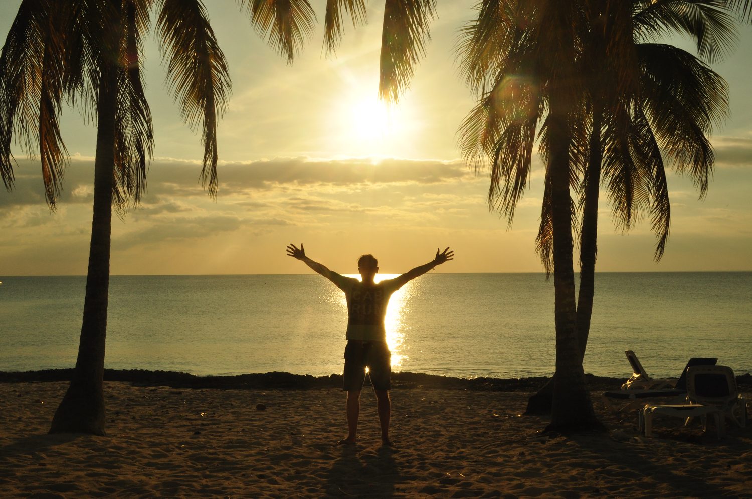 Sunset on a beach in Cuba